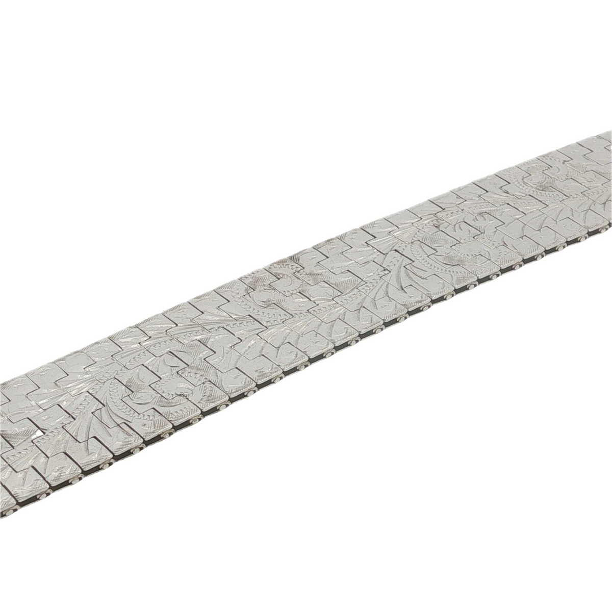 Sterling Silver Engraved Panther Link Bracelet
