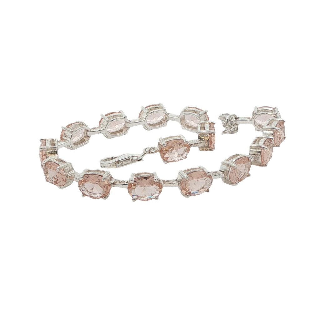Natural Peach Morganite Tennis Bracelet