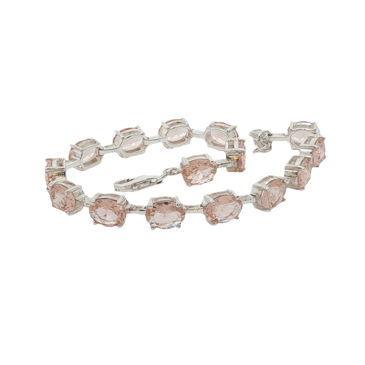 Natural Peach Morganite Tennis Bracelet