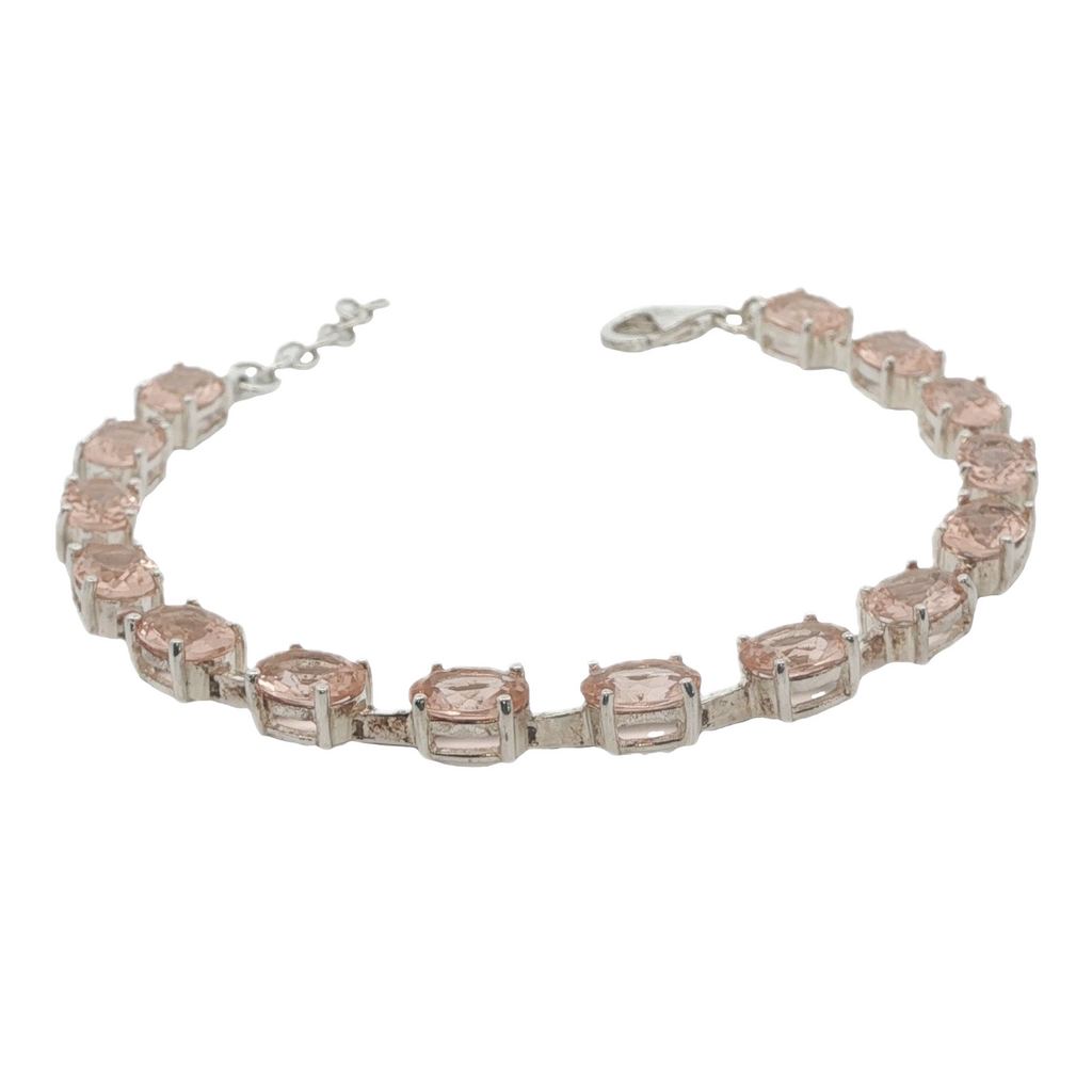 Natural Peach Morganite Tennis Bracelet
