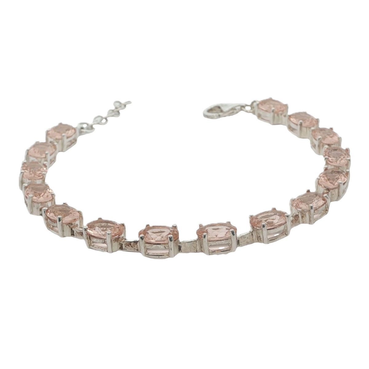 Natural Peach Morganite Tennis Bracelet