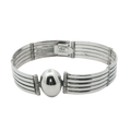 Heavy Sterling Silver Ribbed Solid Bracelet