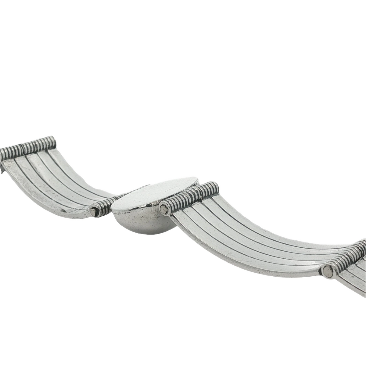 Heavy Sterling Silver Ribbed Solid Bracelet