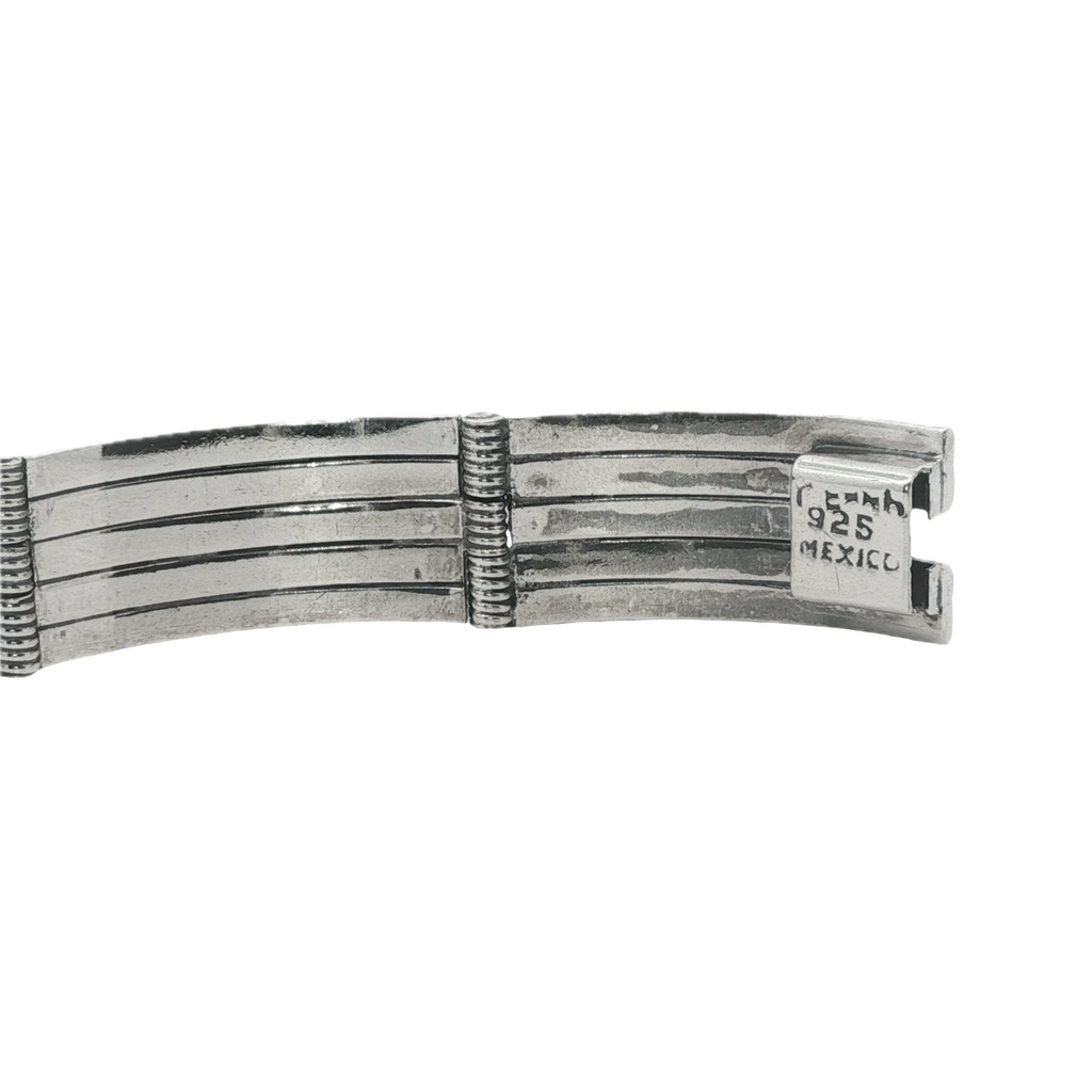 Heavy Sterling Silver Ribbed Solid Bracelet