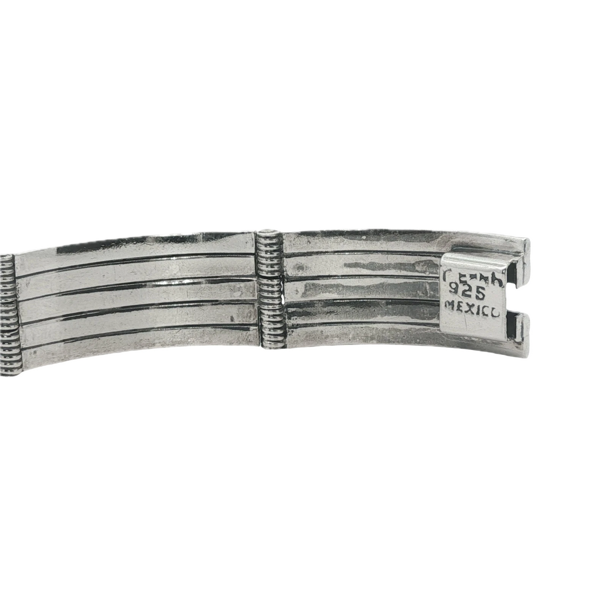 Heavy Sterling Silver Ribbed Solid Bracelet