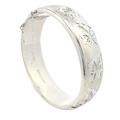 Harrods Vintage Sterling Silver Half Engraved Bangle