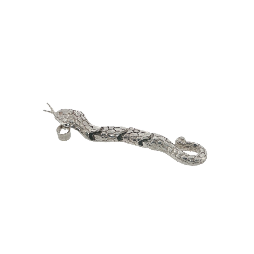 Solid Sterling Silver Moving Snake Pendant