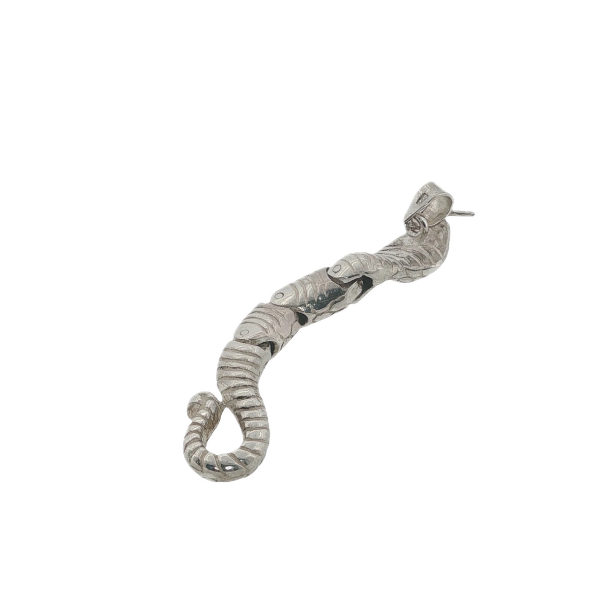 Solid Sterling Silver Moving Snake Pendant