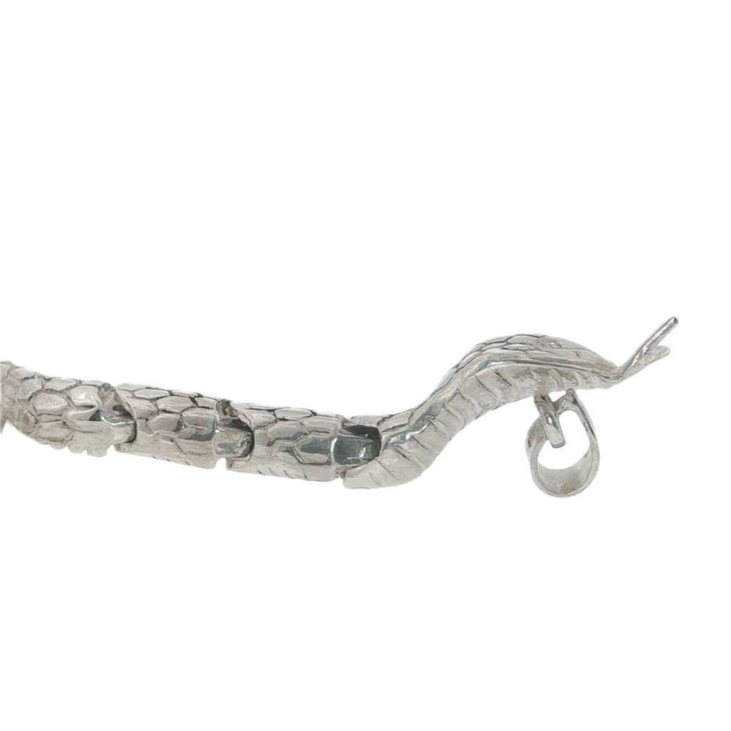 Solid Sterling Silver Moving Snake Pendant