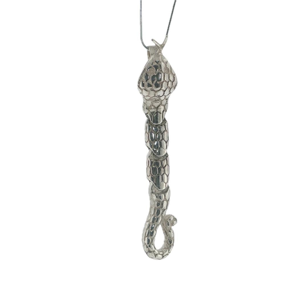 Solid Sterling Silver Moving Snake Pendant