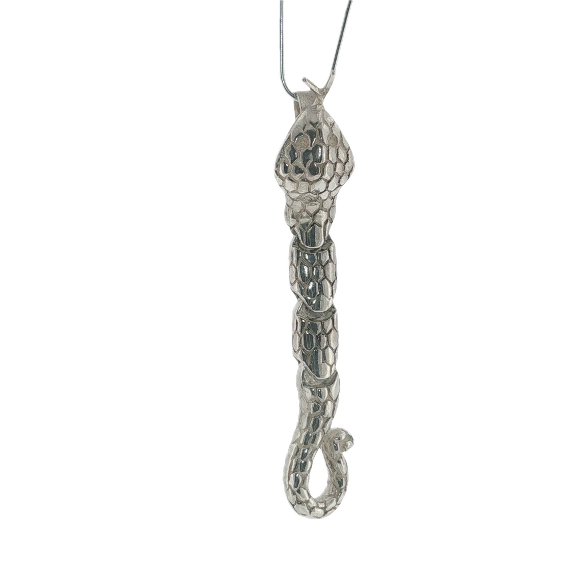 Solid Sterling Silver Moving Snake Pendant
