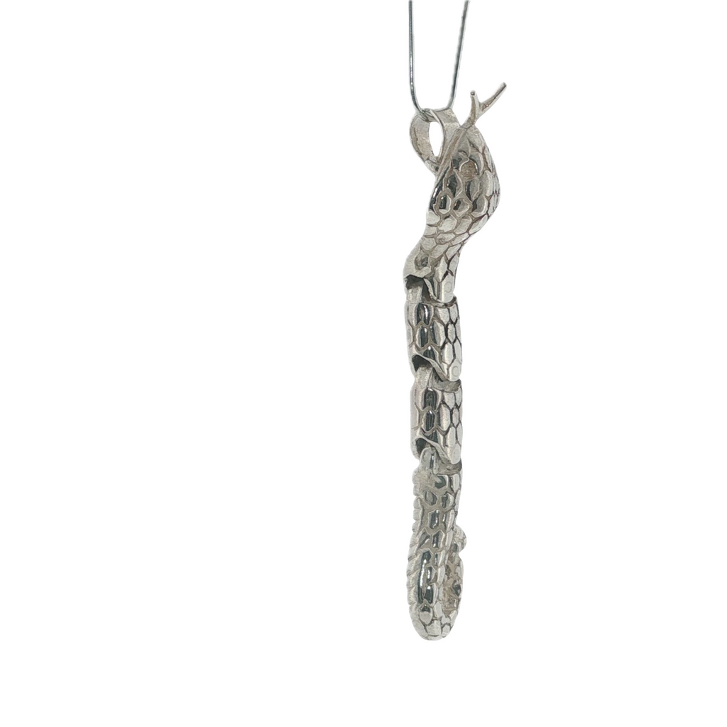 Solid Sterling Silver Moving Snake Pendant