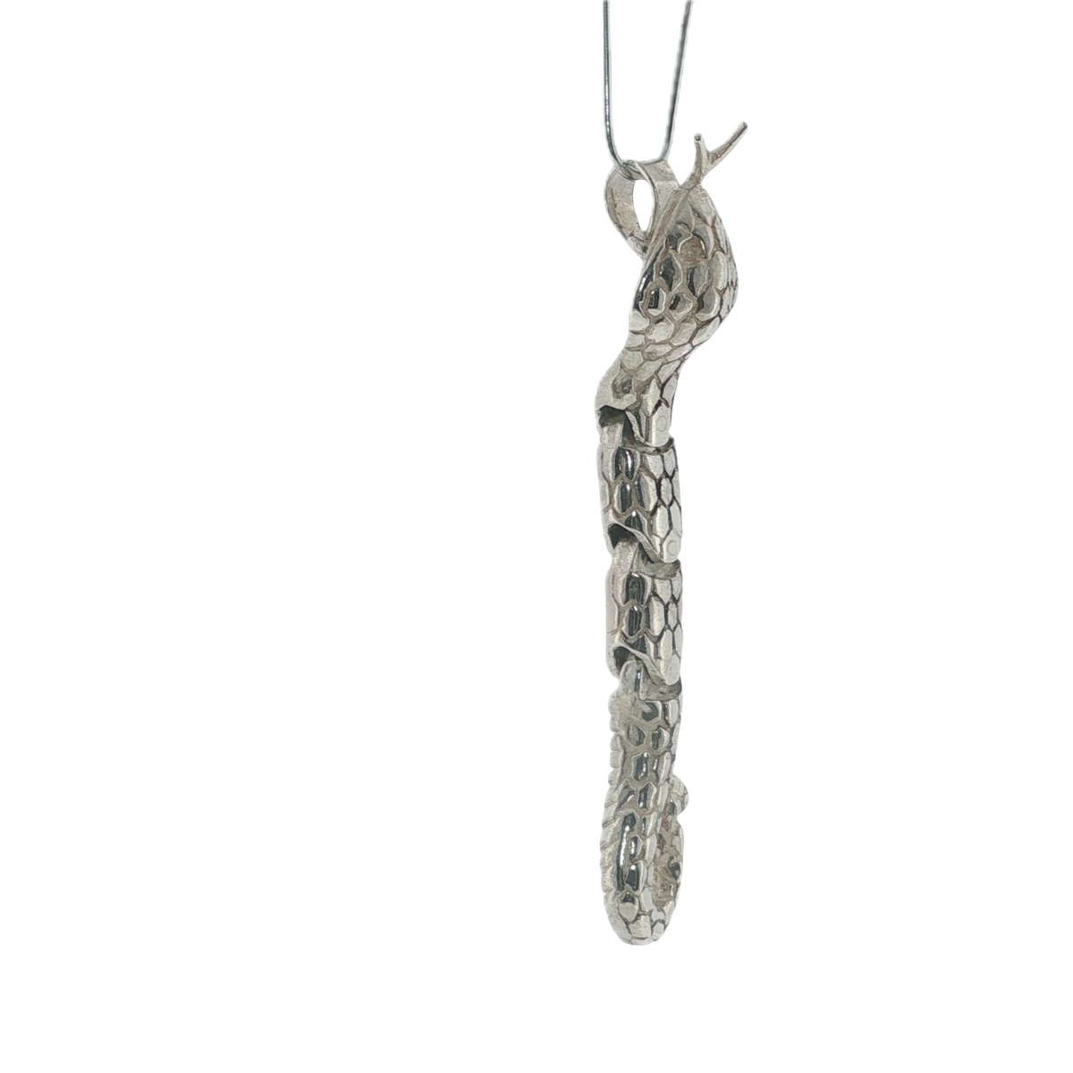 Solid Sterling Silver Moving Snake Pendant