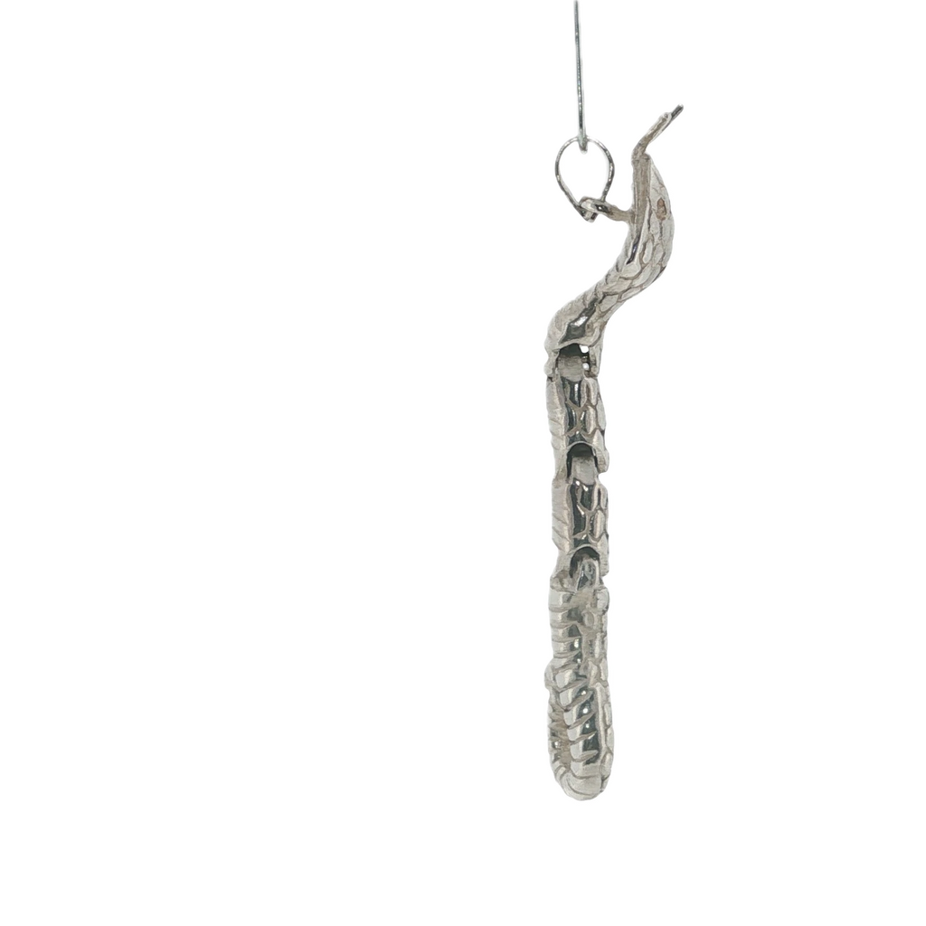 Solid Sterling Silver Moving Snake Pendant