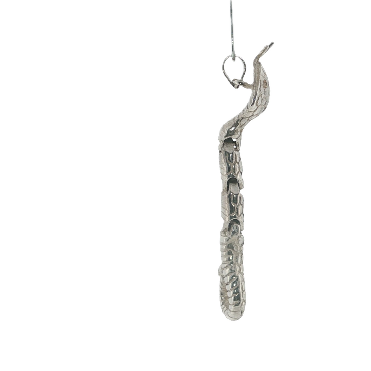 Solid Sterling Silver Moving Snake Pendant
