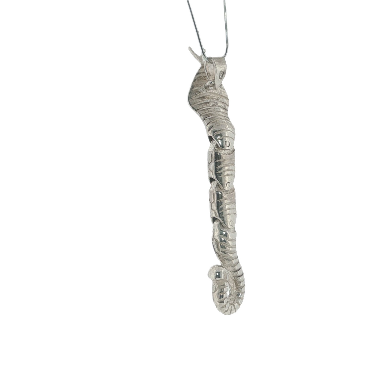 Solid Sterling Silver Moving Snake Pendant