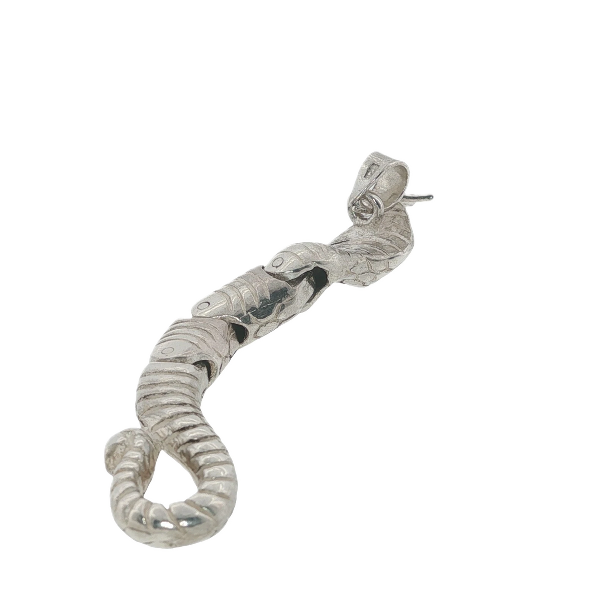 Solid Sterling Silver Moving Snake Pendant