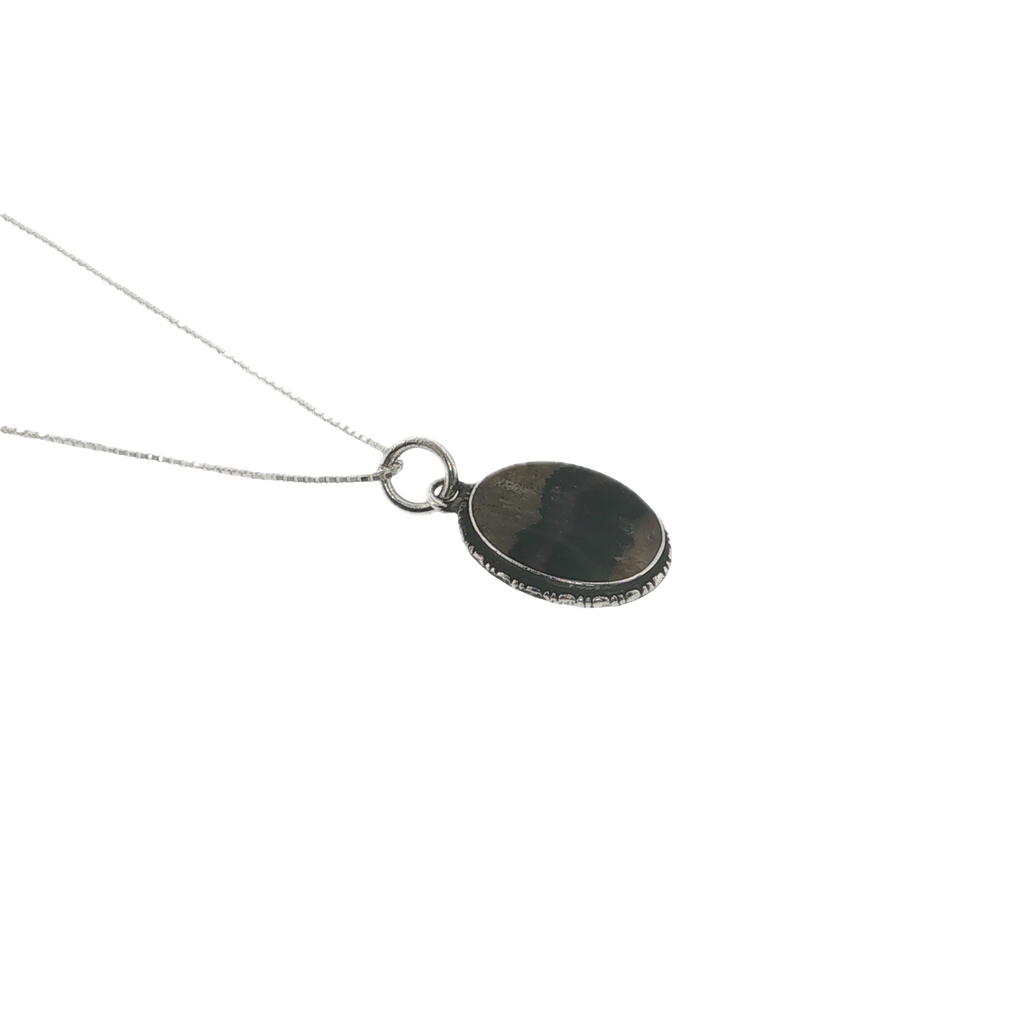 Blue John Stone Pendant & Chain