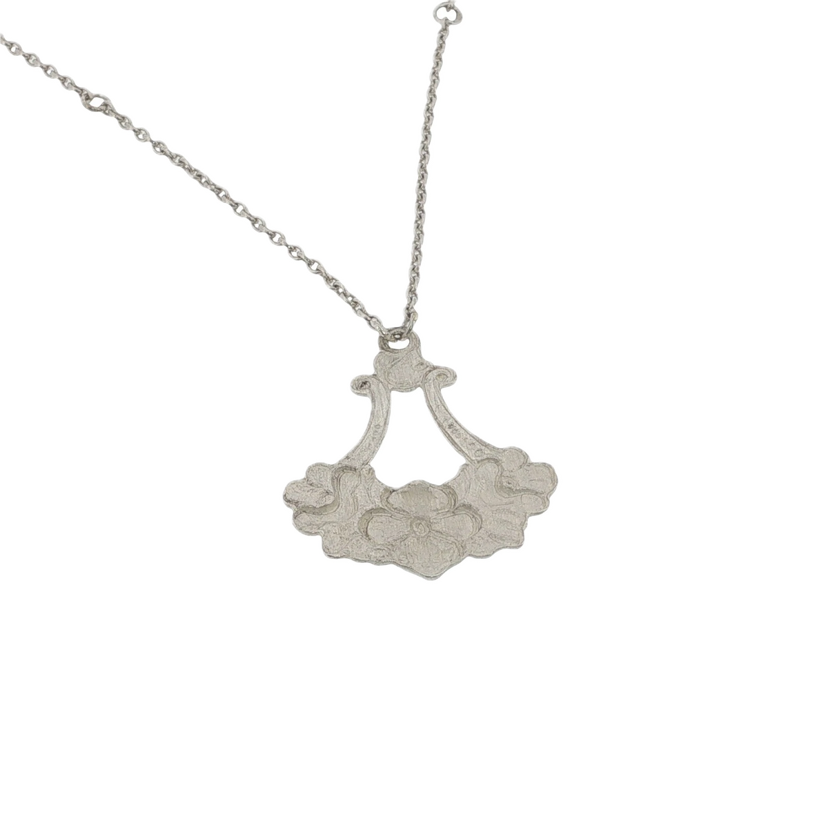 Vintage Silver Enamel Flower Bouquet Pendant & Chain
