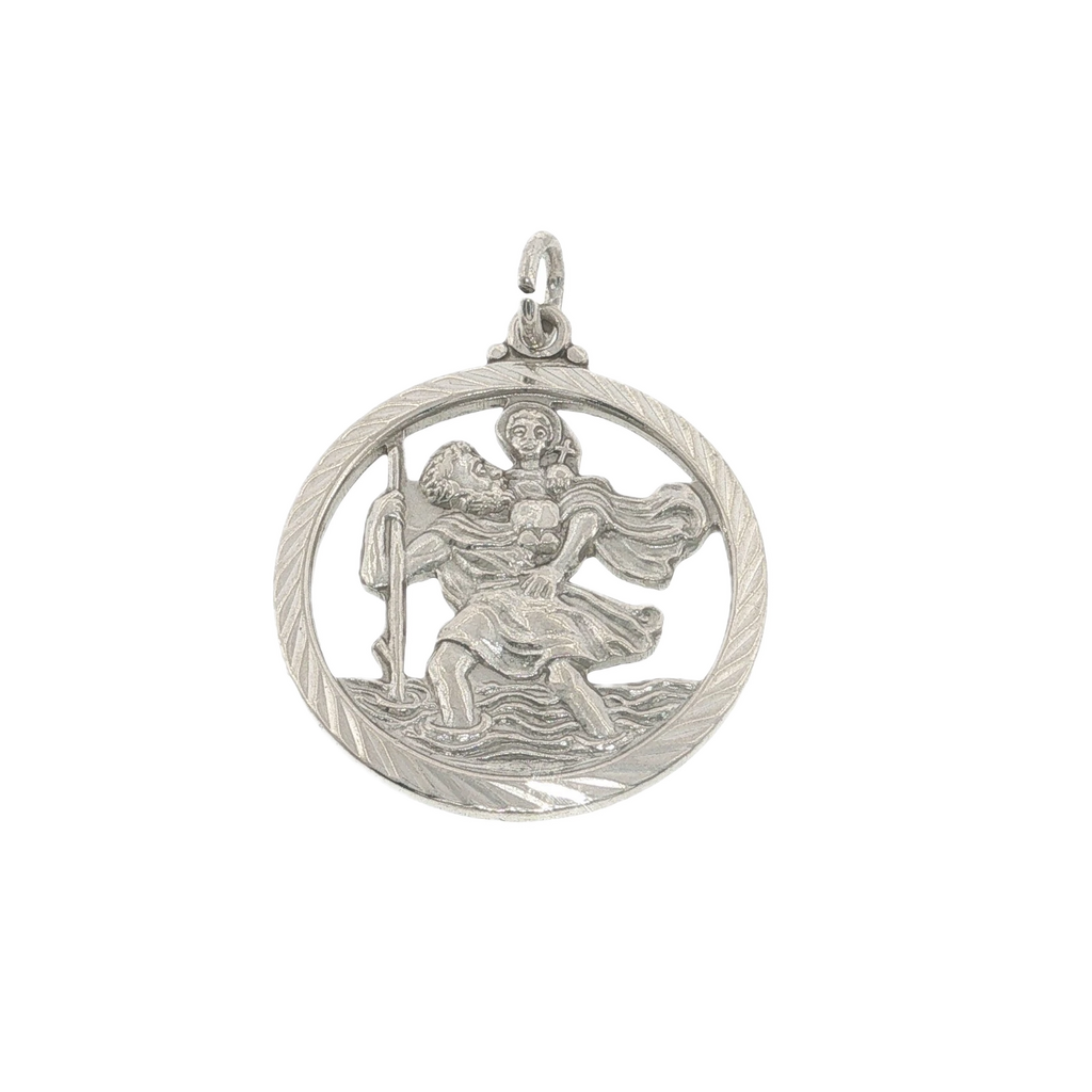 Vintage Georg Jensen Sterling Silver St Christopher Openwork Pendant