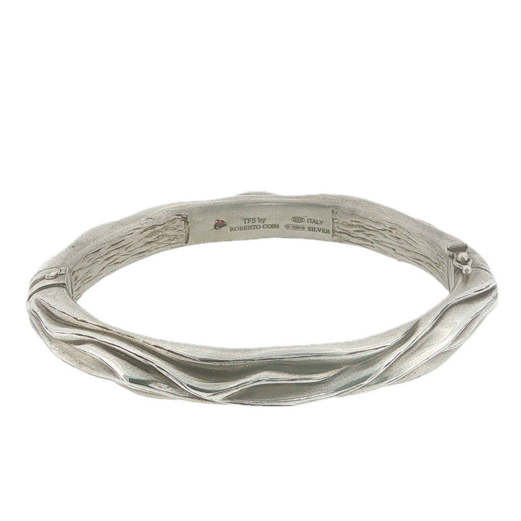Roberto Coin TFS Sterling Silver 925 Bangle Bracelet Made in Italy 18cm 21g