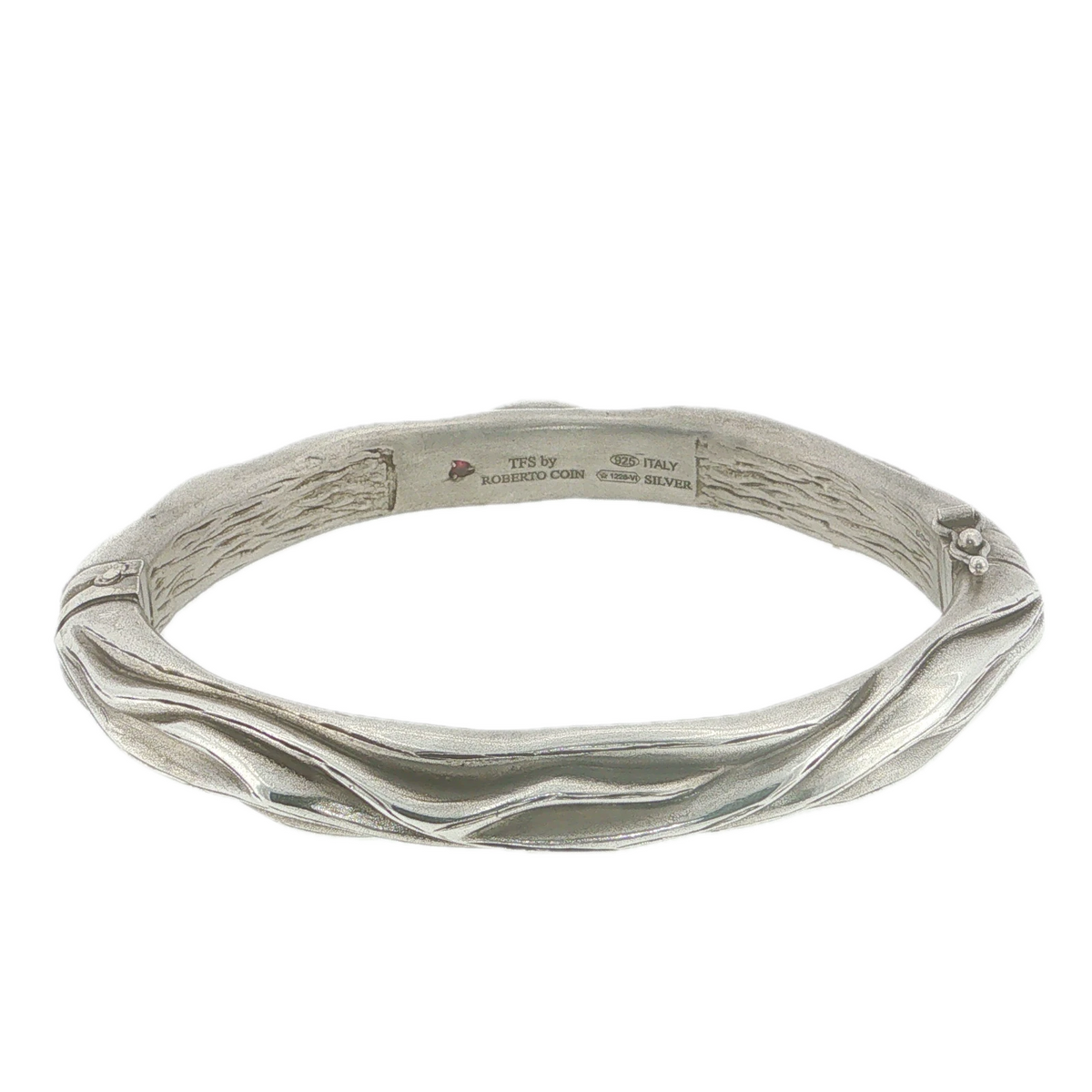 Roberto Coin TFS Sterling Silver 925 Bangle Bracelet Made in Italy 18cm 21g