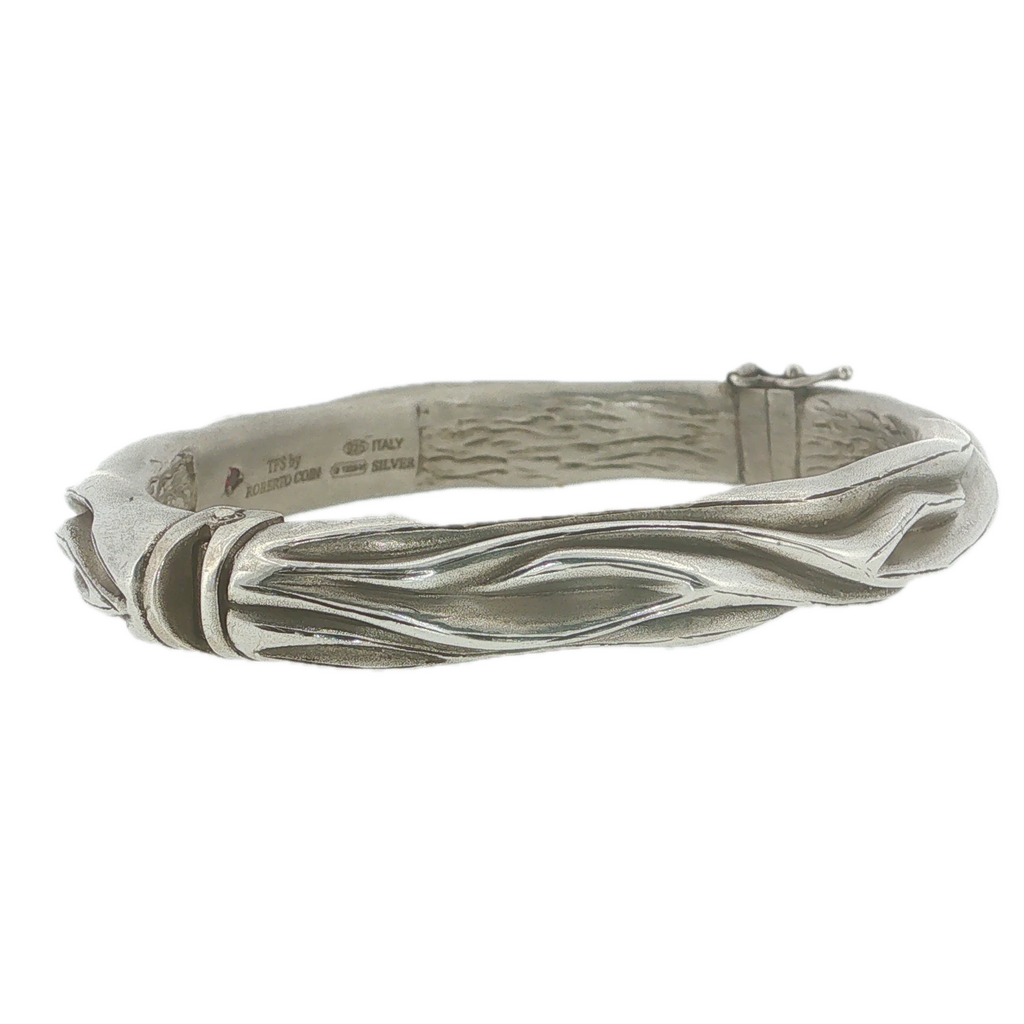 Roberto Coin TFS Sterling Silver 925 Bangle Bracelet Made in Italy 18cm 21g