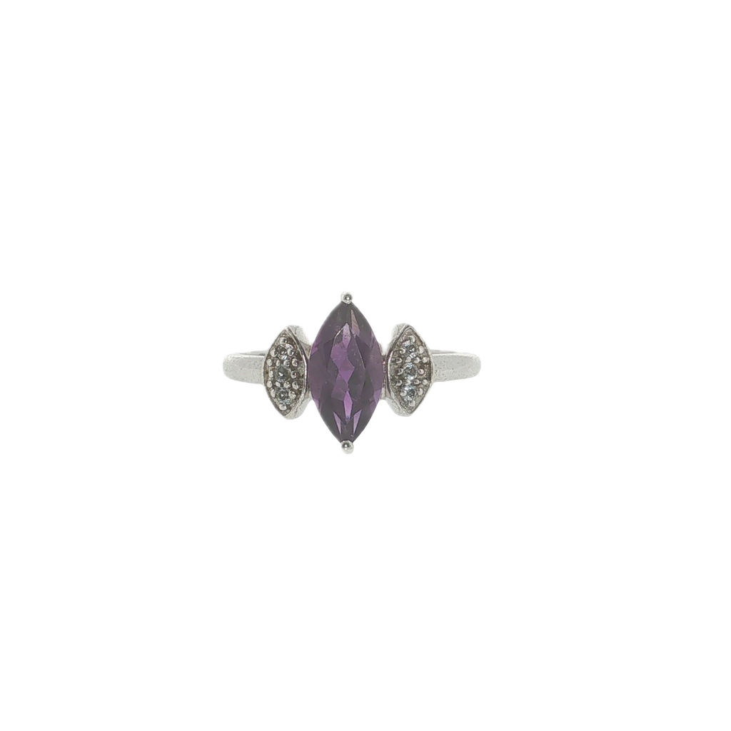 TGGC Amethyst Sterling Silver Ring Purple Gemstone