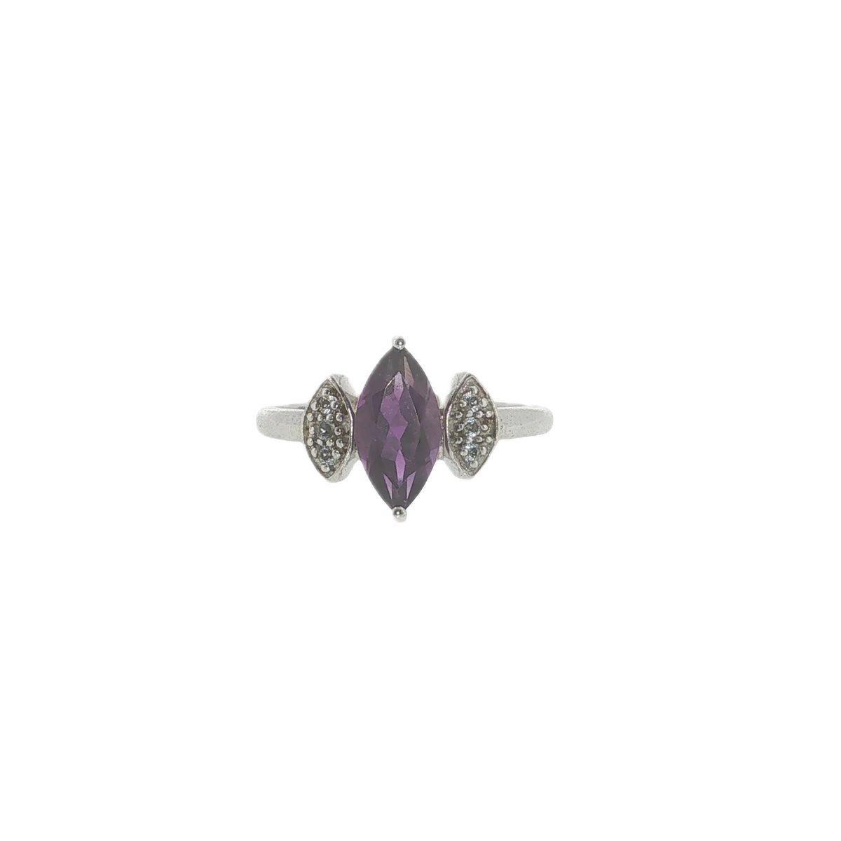 TGGC Amethyst Sterling Silver Ring Purple Gemstone