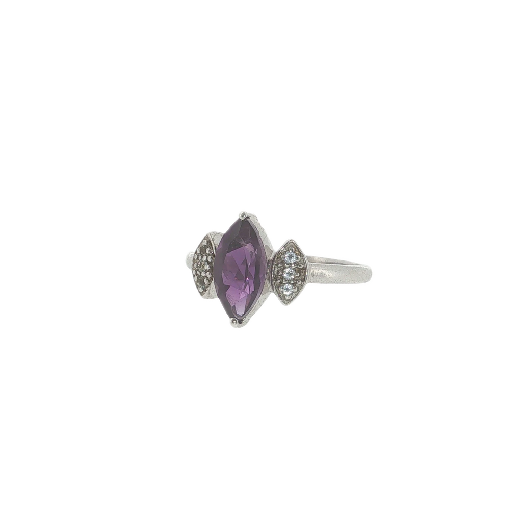 TGGC Amethyst Sterling Silver Ring Purple Gemstone