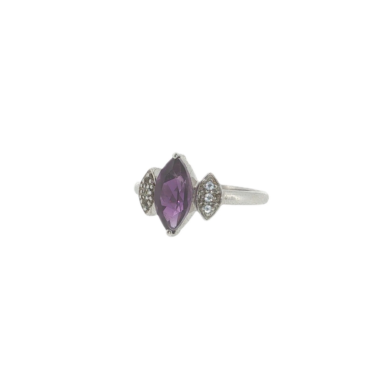 TGGC Amethyst Sterling Silver Ring Purple Gemstone