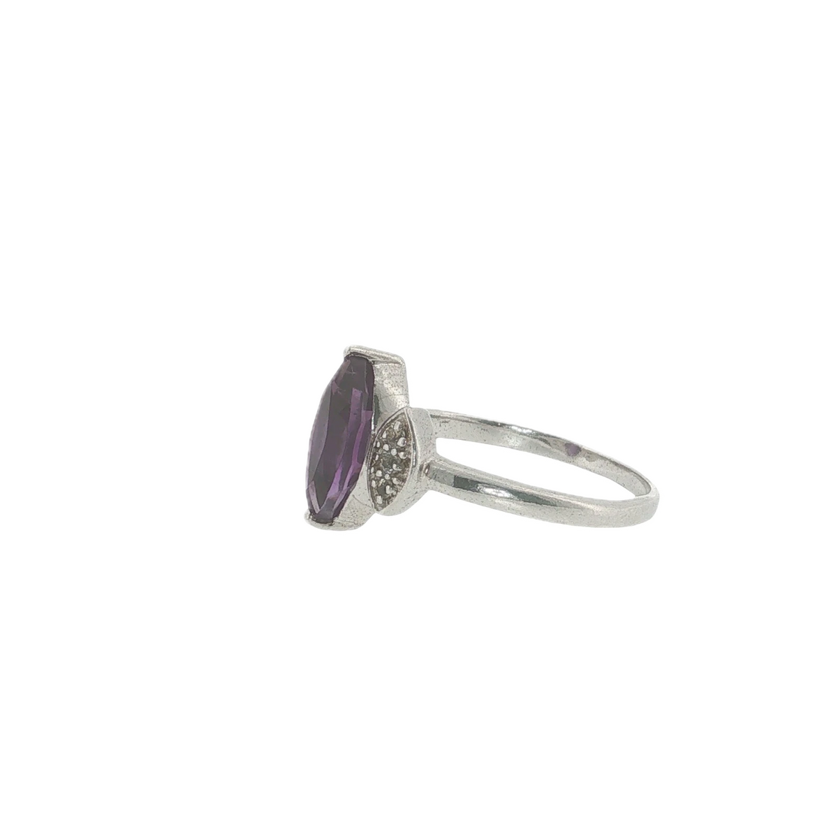 TGGC Amethyst Sterling Silver Ring Purple Gemstone