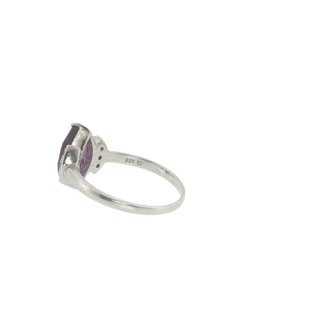 TGGC Amethyst Sterling Silver Ring Purple Gemstone