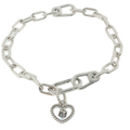 Vintage Sterling Silver Love & Protection Charm Bracelet