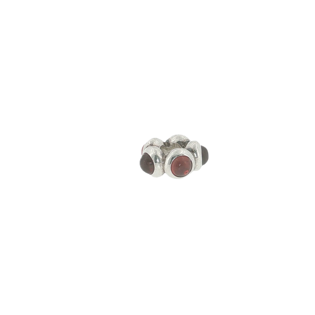 Genuine Pandora Moments Sterling Silver Red Garnet Cabochon Spacer Charm