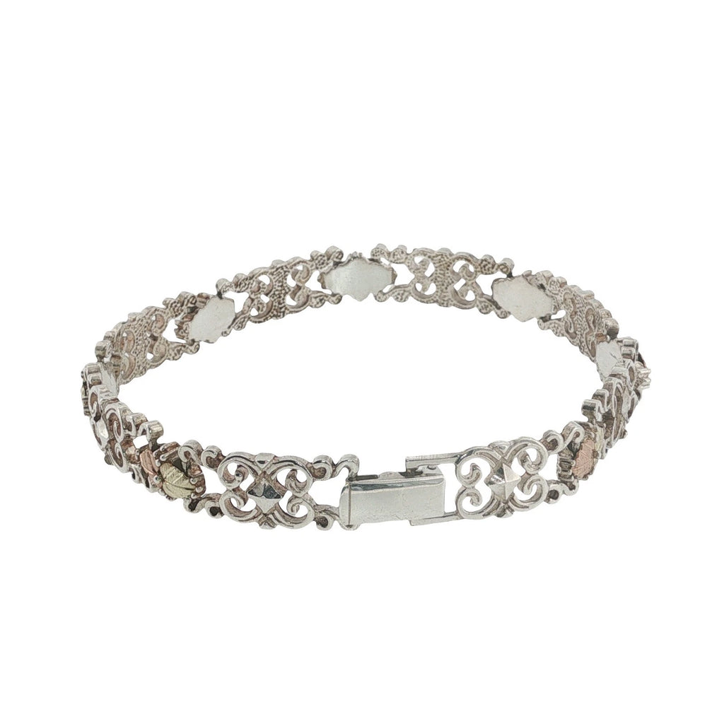 Black Hills Gold Leaf Sterling Silver & 12K Gold Bracelet