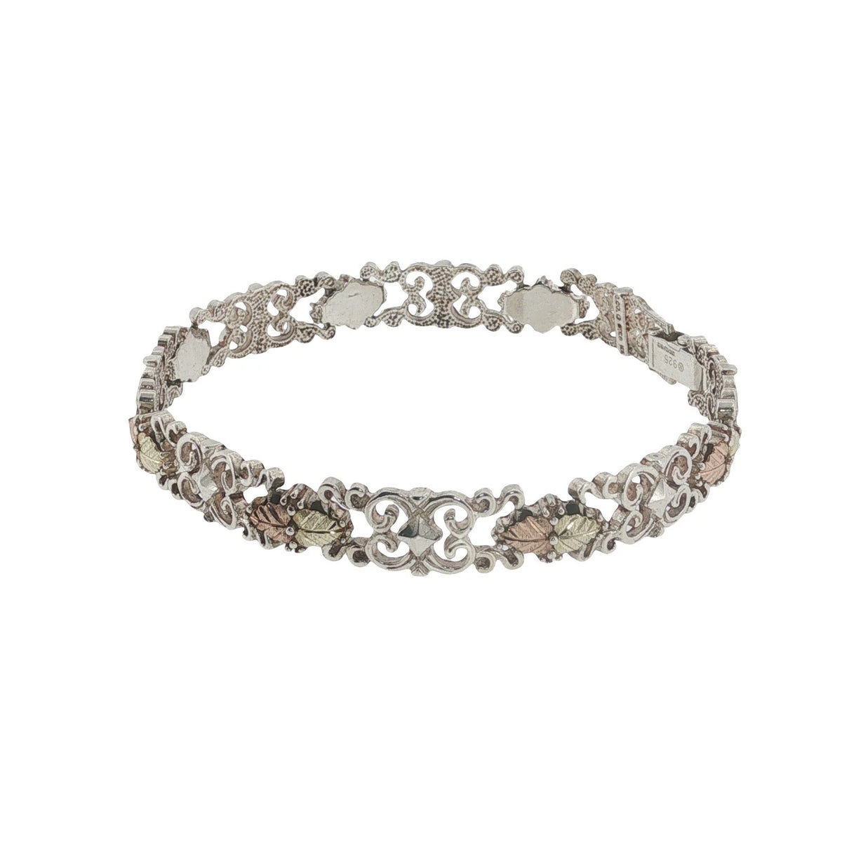 Black Hills Gold Leaf Sterling Silver & 12K Gold Bracelet
