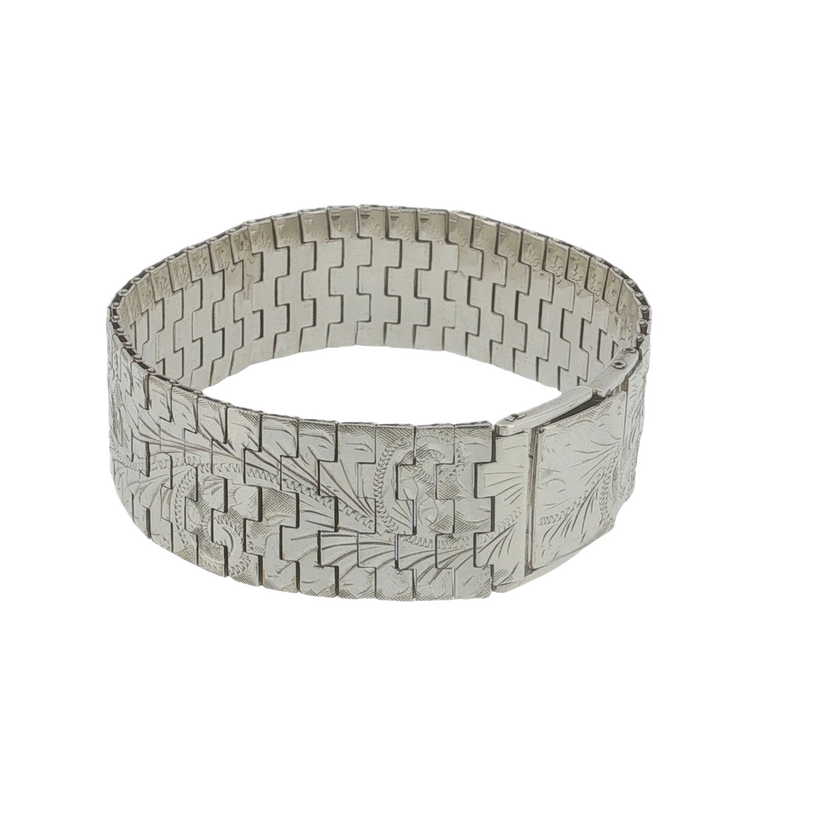 Sterling Silver Engraved Panther Link Bracelet