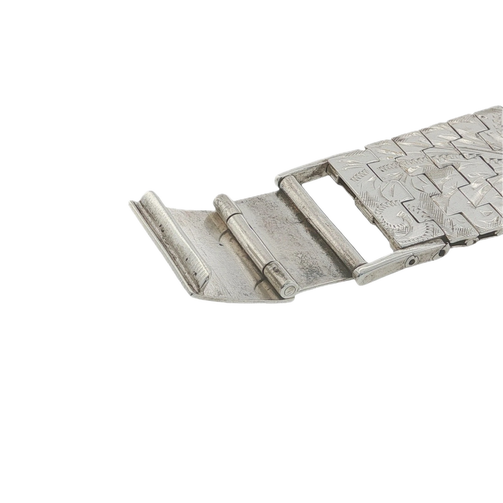 Sterling Silver Engraved Panther Link Bracelet