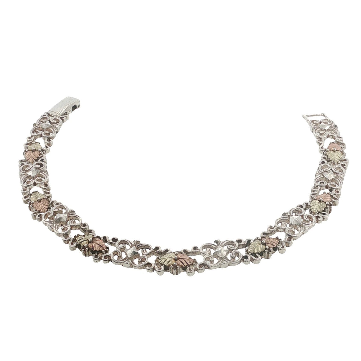 Black Hills Gold Leaf Sterling Silver & 12K Gold Bracelet
