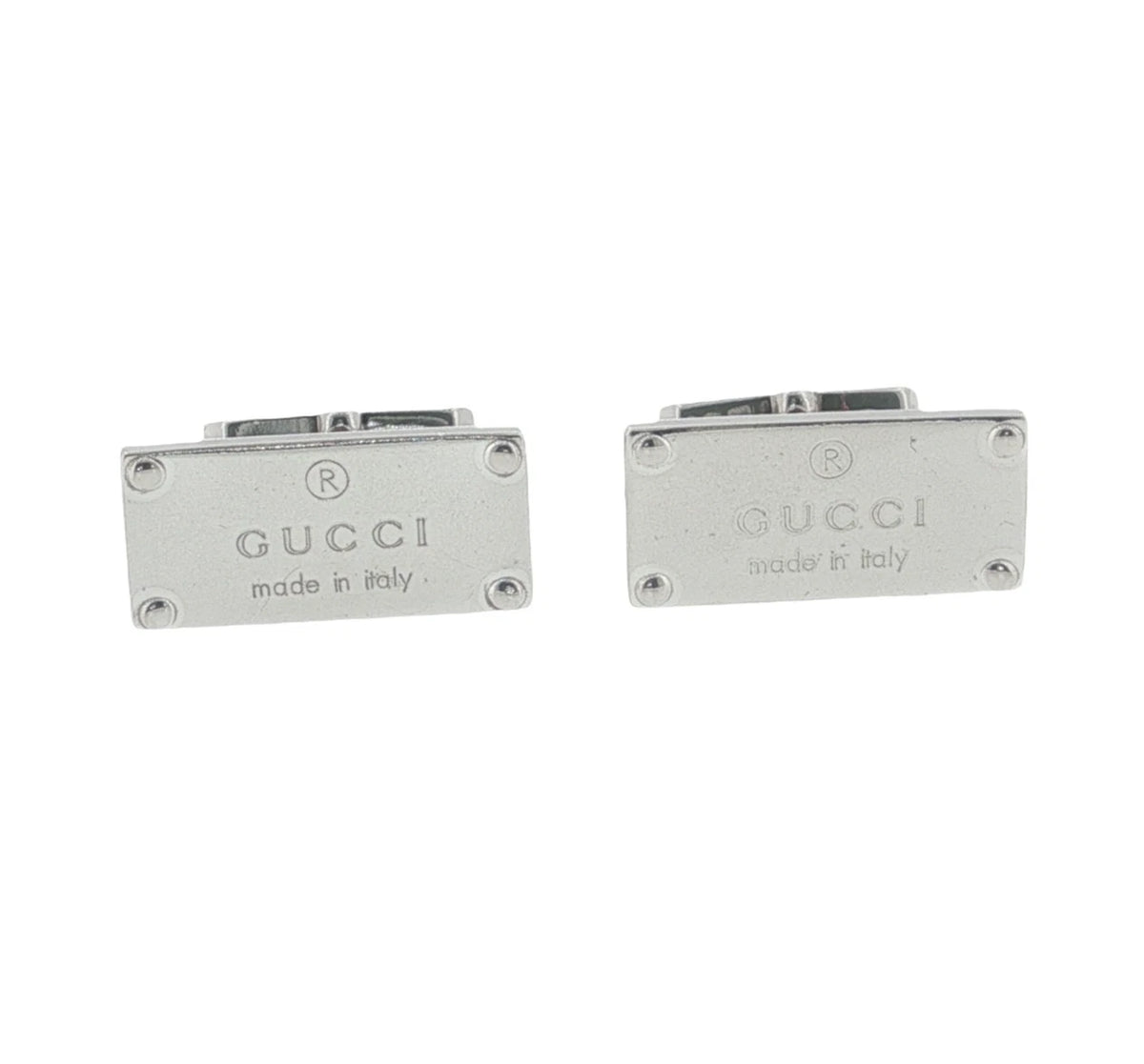 Gucci Sterling Silver Trademark Cufflinks