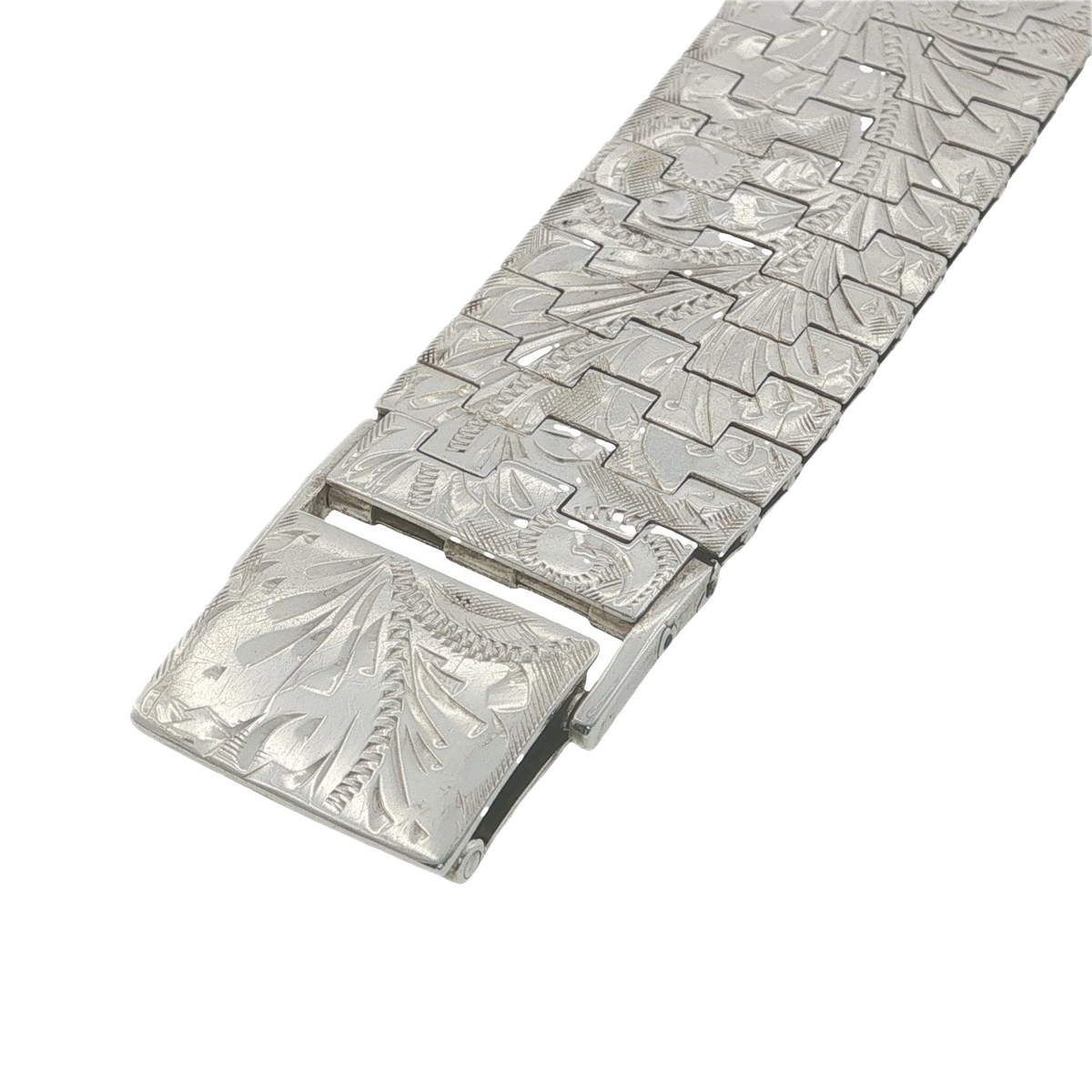 Sterling Silver Engraved Panther Link Bracelet
