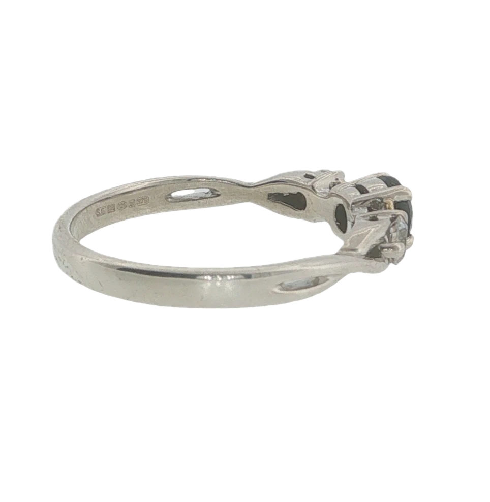 Sterling Silver & 9ct Gold Black Onyx CZ Ring