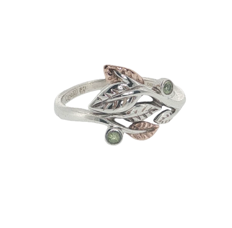 Clogau Sterling Silver & 9ct Rose Gold Peridot Awelon Ring