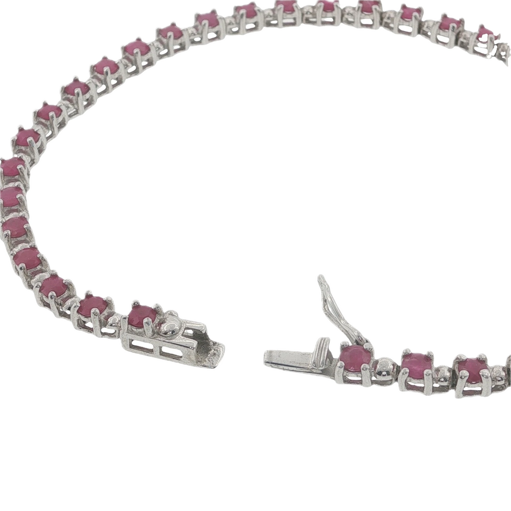 Sterling Silver Ruby Tennis Bracelet
