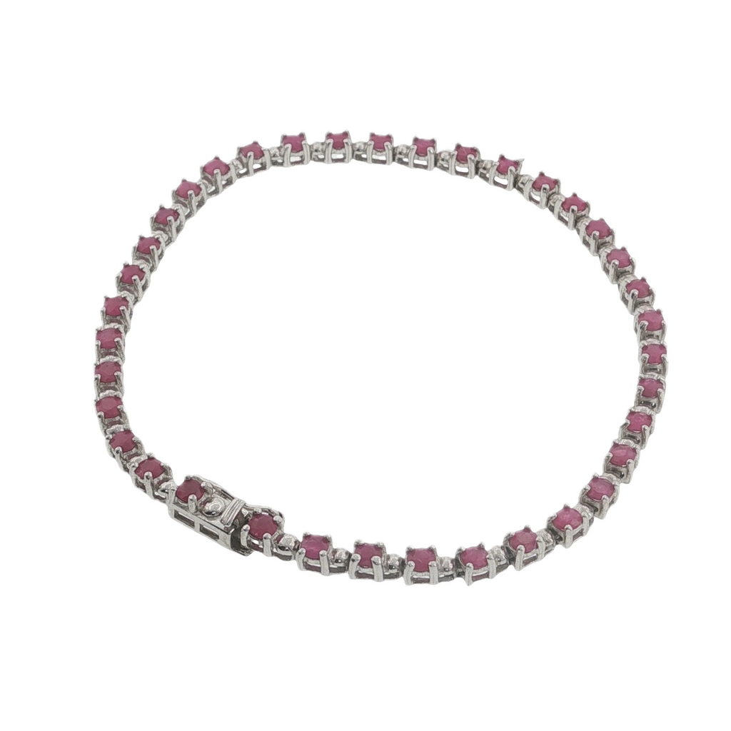 Sterling Silver Ruby Tennis Bracelet