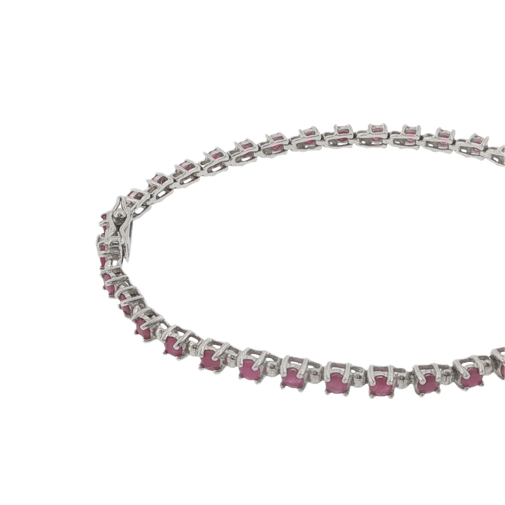 Sterling Silver Ruby Tennis Bracelet