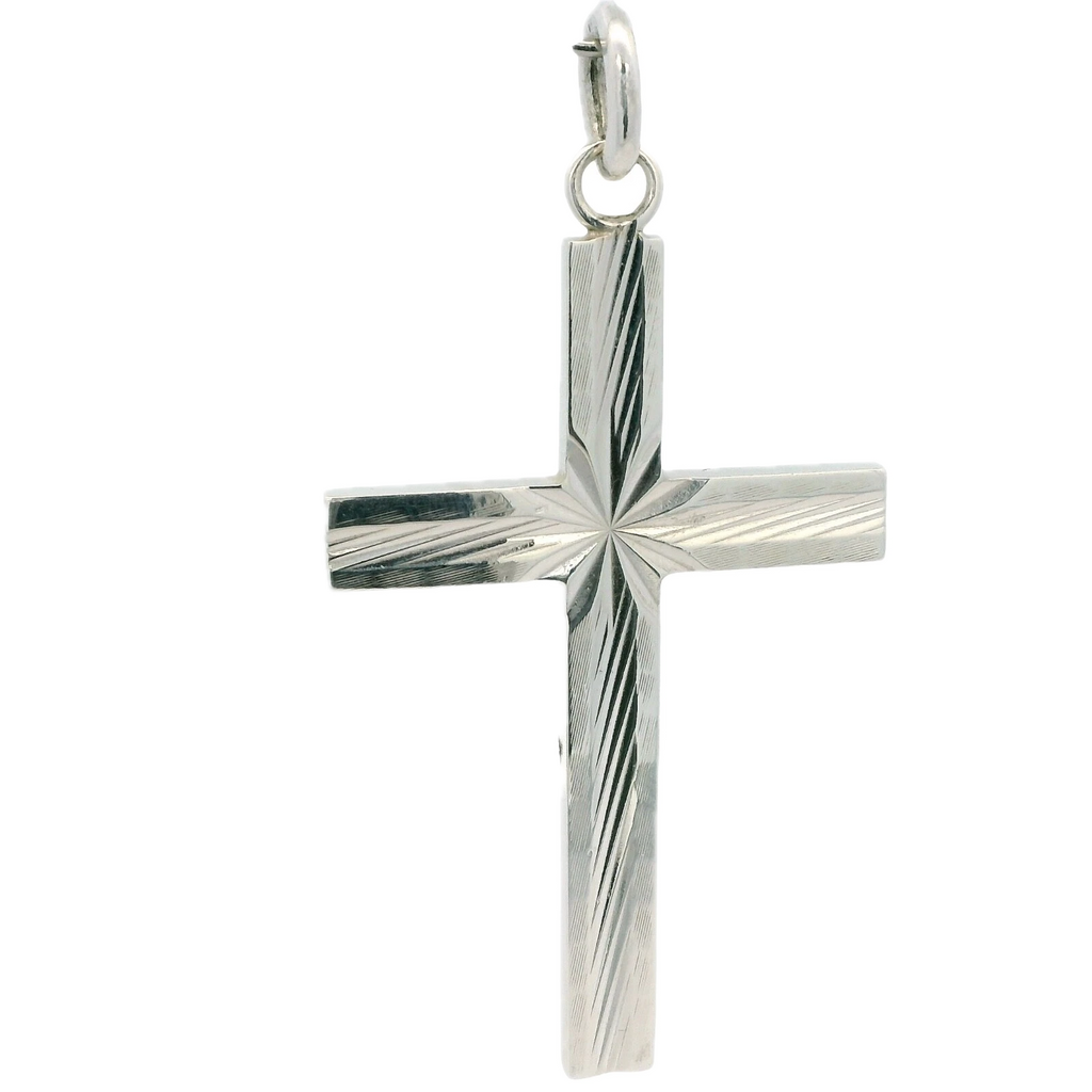 Solid Sterling Silver Cross London 1977 Pendant