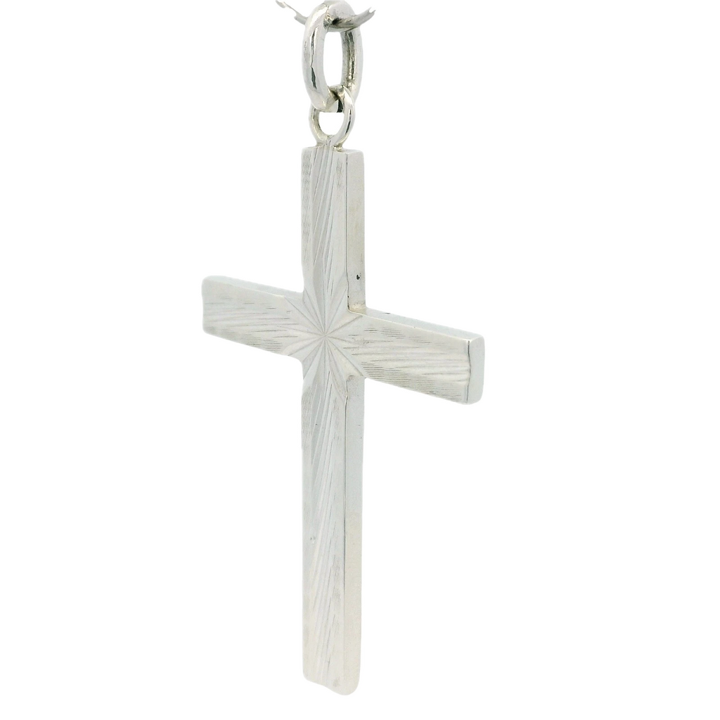 Solid Sterling Silver Cross London 1977 Pendant