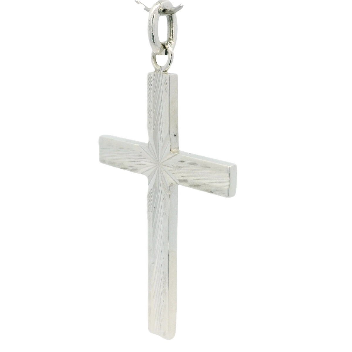 Solid Sterling Silver Cross London 1977 Pendant